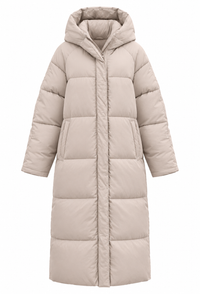Abrigo acolchado largo mujer capucha corte oversize invierno - Odette