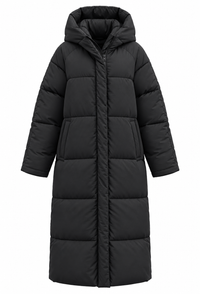 Abrigo acolchado largo mujer capucha corte oversize invierno - Odette