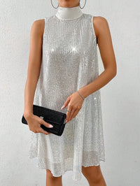 Vestido para mujer con lentejuelas y cuello alto - Lareine