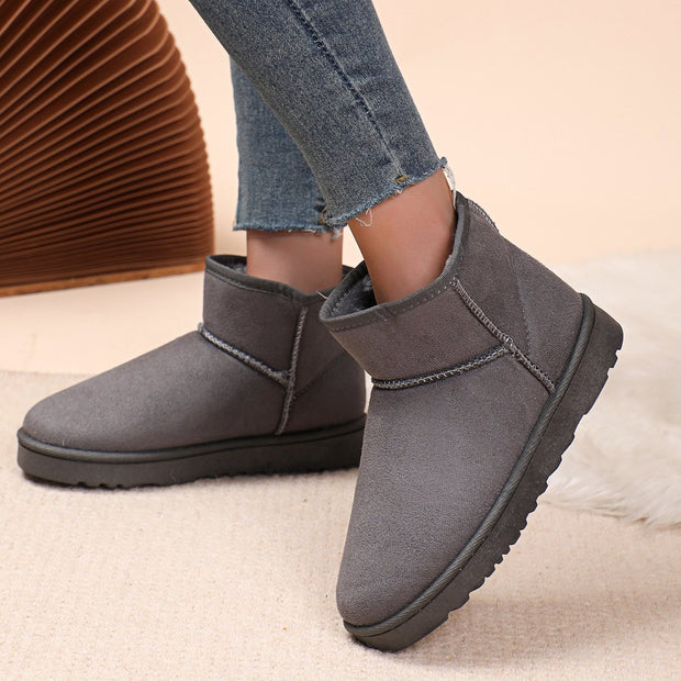 Botines de invierno para mujer en ante con forro de pelo - Lety