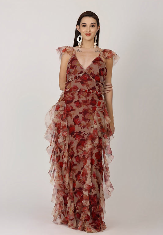 Judy - Vestido largo floral bohemio