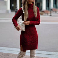 Vestido de punto cuello alto para mujer - Elin