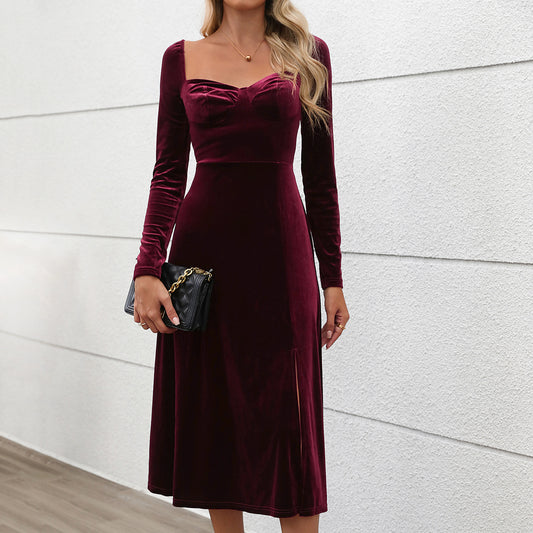 Vestido para mujer efecto terciopelo suave - Ysaline