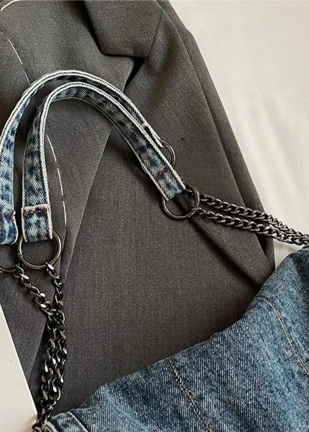 Bolso mujer denim estilo urbano cadena metálica - Briseida