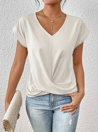 Leslie - Camiseta casual de manga corta para mujer