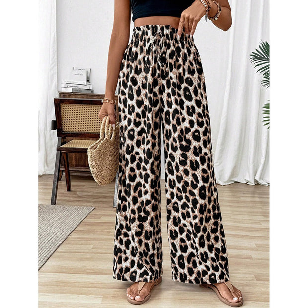 Pantalones anchos para mujer con estampado leopardo estilo casual - Camila