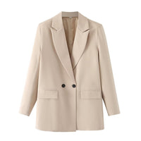 Blazer cruzada mujer corte recto solapas de pico - Greta