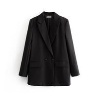 Blazer cruzada mujer corte recto solapas de pico - Greta
