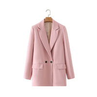 Blazer cruzada mujer corte recto solapas de pico - Greta