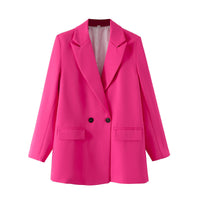 Blazer cruzada mujer corte recto solapas de pico - Greta