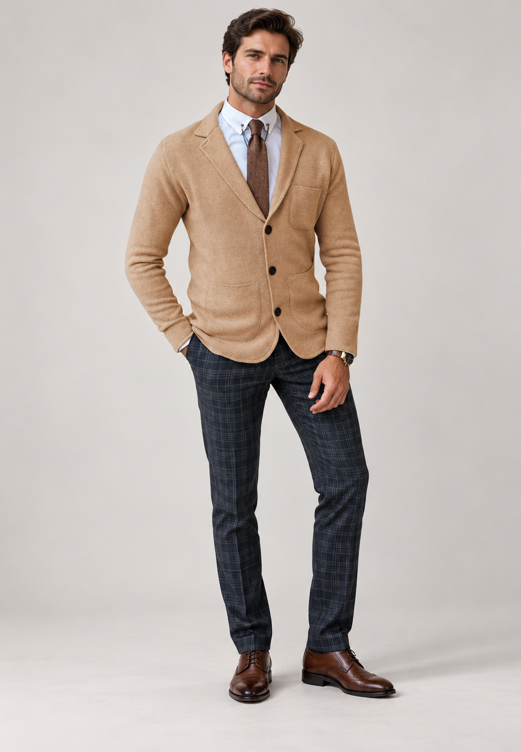 Blazer de punto hombre solapas tres botones - Sverre