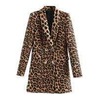 Blazer largo para mujer con estampado de leopardo - Luise