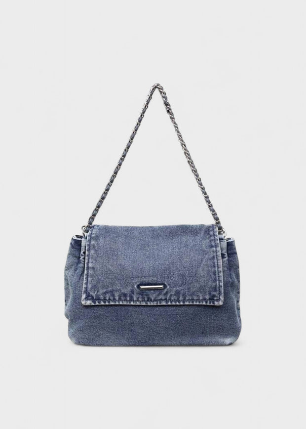 Bolso mujer denim estilo urbano cadena metálica - Briseida