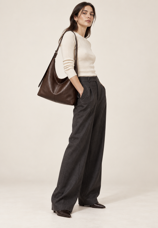 Bolso de hombro mujer efecto piel asas cortas