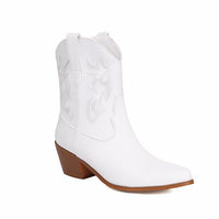 Botas cowboy mujer caña media bordados tacón ancho - Helga