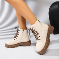 Botines acordonados mujer suela track cremallera lateral - Kaja