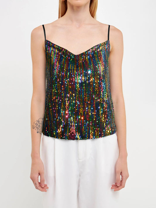 Top para mujer de lentejuelas luminosas - Nerya
