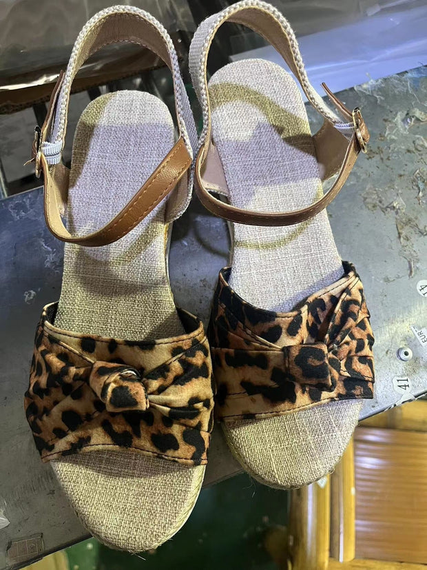 Sandalias de cuña mujer lazo - Melania