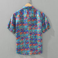 Camisa hombre estampado abstracto algodón estilo casual - Damián