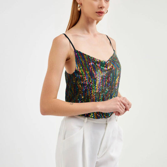 Top para mujer de lentejuelas luminosas - Nerya