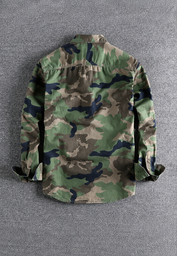Camisa camuflaje hombre manga larga bolsillo pecho - Orsen