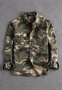 Camisa camuflaje hombre manga larga bolsillo pecho - Orsen
