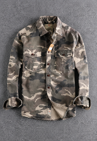 Camisa camuflaje hombre manga larga bolsillo pecho - Orsen