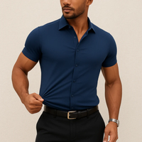 Camisa lisa de manga corta para hombre - Clemens