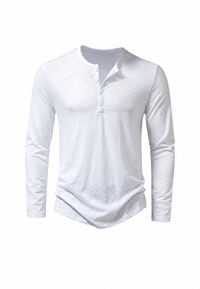 Camiseta hombre manga larga cuello panadero jaspeada - Bastian