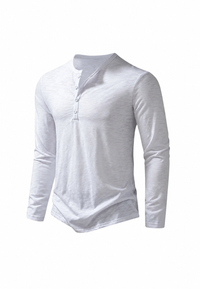Camiseta hombre manga larga cuello panadero jaspeada - Bastian