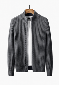 Cárdigan hombre cremallera completa cuello alto - Isandro
