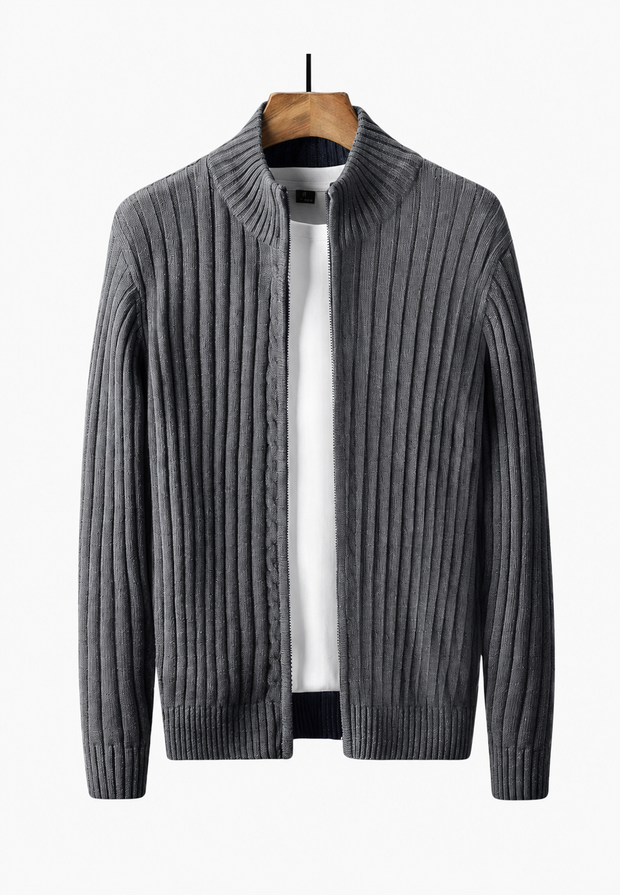Cárdigan hombre cremallera completa cuello alto - Isandro