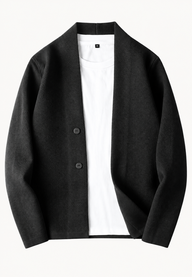 Cárdigan elegante de punto con botones y cuello chal - Salvatore