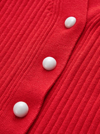Cárdigan de punto acanalado con botones para mujer - Hedda