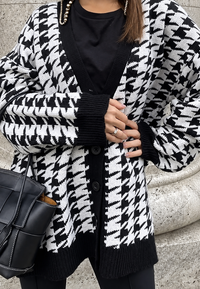 Cárdigan oversize de punto con estampado - Elena
