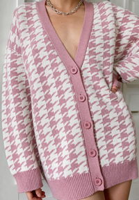 Cárdigan oversize de punto con estampado - Elena