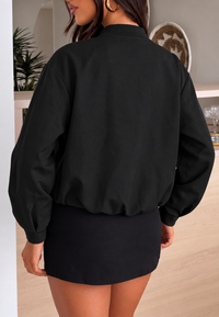 Cazadora mujer bomber corta oversize cremallera - Ariadna