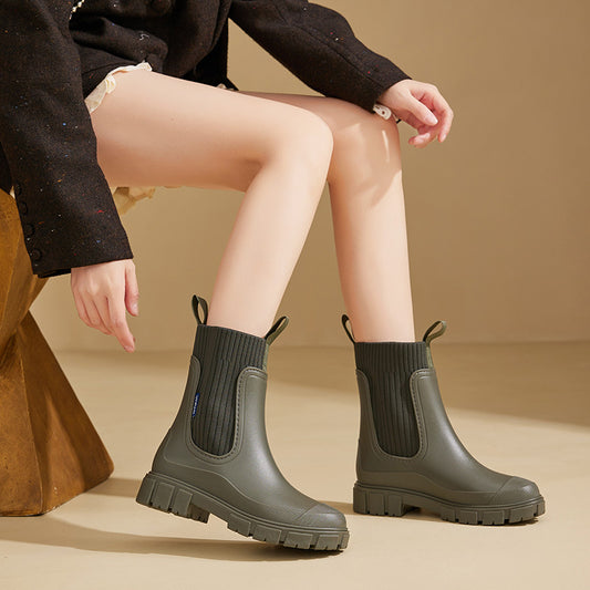 Botas de lluvia impermeables para mujer suela elevada funcional - Elske