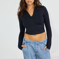 Chaqueta deportiva mujer tejido elástico estilo cropped - Bianca