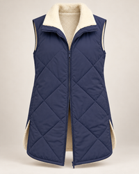 Chaleco acolchado reversible mujer efecto borreguito - Solange