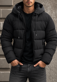 Chaqueta acolchada hombre regular fit capucha cremallera - Hakon