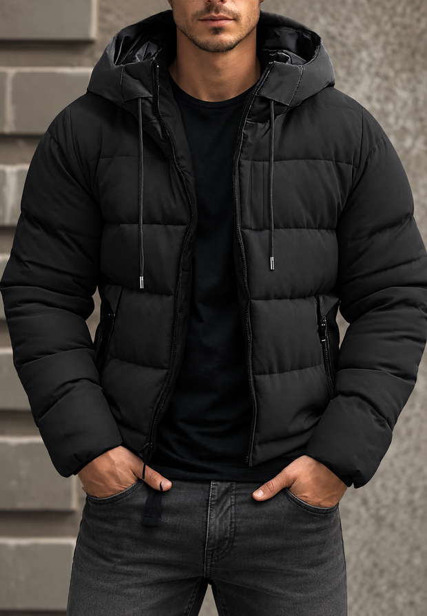 Chaqueta acolchada hombre regular fit capucha cremallera - Hakon