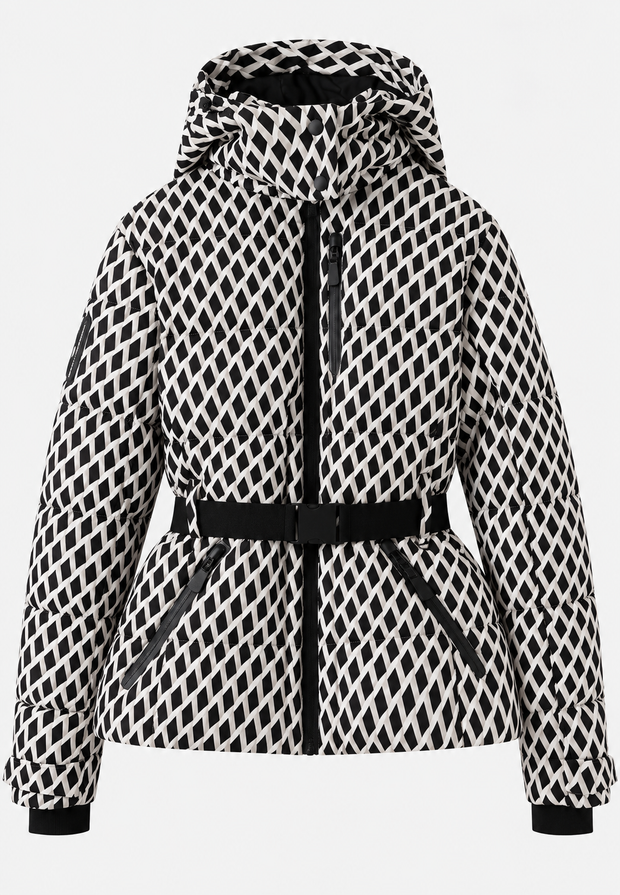 Chaqueta acolchada mujer capucha cinturón ajustable bolsillos cremallera - Eliane