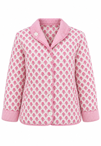 Chaqueta acolchada mujer estampado floral cuello camisero rayas - Lola