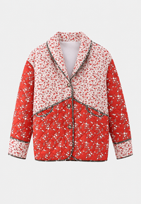 Chaqueta acolchada mujer floral patchwork botones - Belemina