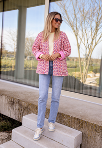 Chaqueta acolchada mujer motivos geométricos corte recto - Eliora