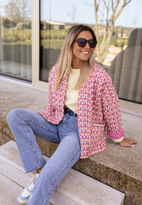 Chaqueta acolchada mujer motivos geométricos corte recto - Eliora