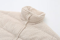 Chaqueta acolchada pana mujer cuello alto corte amplio - Marit