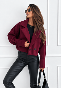 Chaqueta corta mujer solapas amplias corte oversize - Céliane