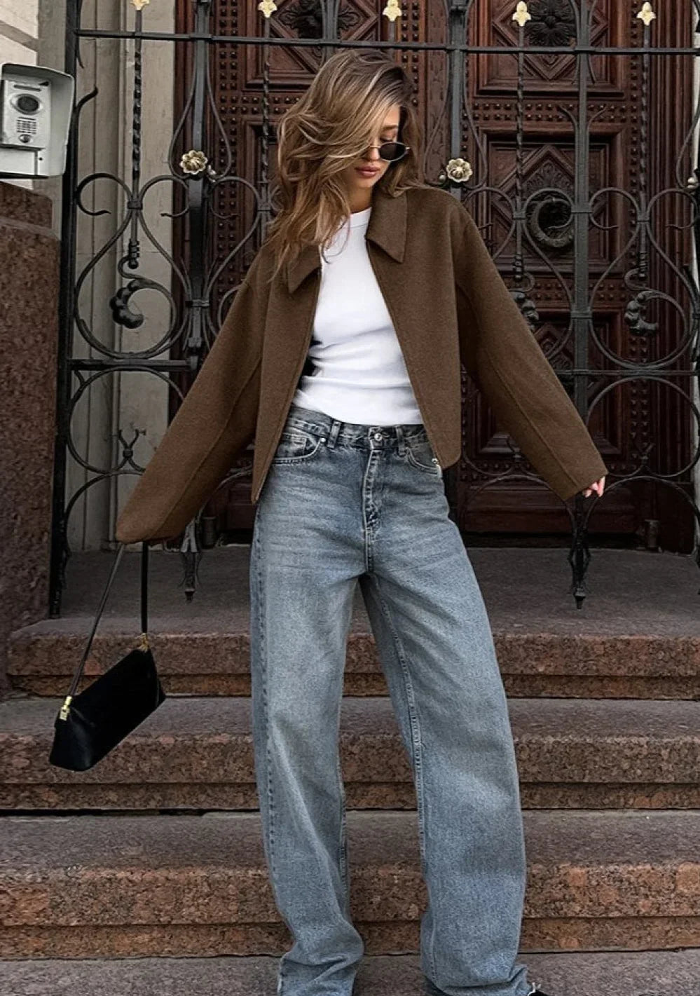 Chaqueta de lana oversize de entretiempo para mujer - Sybille
